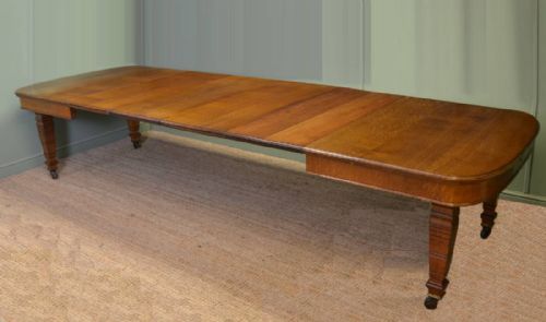 Unusual Huge Victorian Solid Oak Antique Dining Table