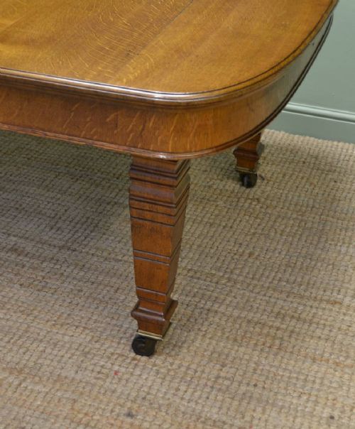 fig 1. Unusual Huge Victorian Solid Oak Antique Dining Table