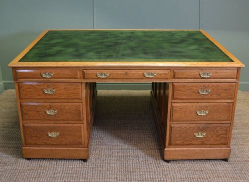 Huge Antique Victorian Oak Executive Office Desk
