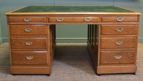 fig 2. Huge Antique Victorian Oak Executive Office Desk