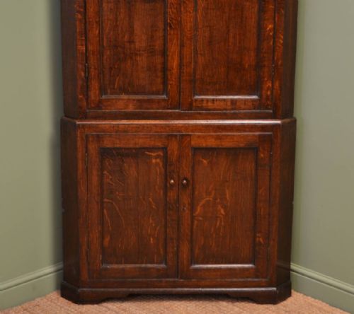 fig 2. Country Regency Antique Oak Floor Standing Corner Cupboard