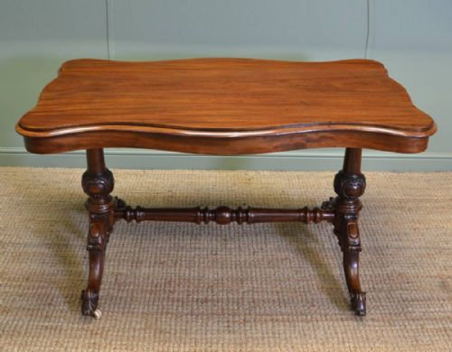Wonderful Quality Large Victorian Antique Mahogany Serpentine Writing / Centre Table