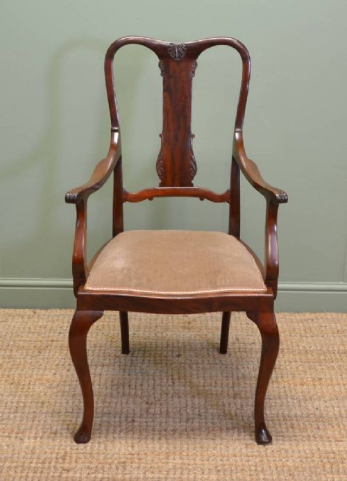 fig 1. Quality Set Of Six Fine Antique Edwardian Dining Chairs