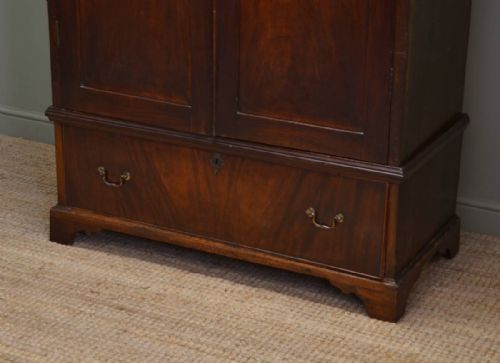 fig 1. Characterful Solid Mahogany Antique Georgian Wardrobe.