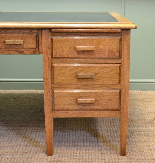fig 2. Magnificent Quality Golden Oak Large Antique Partners Desk