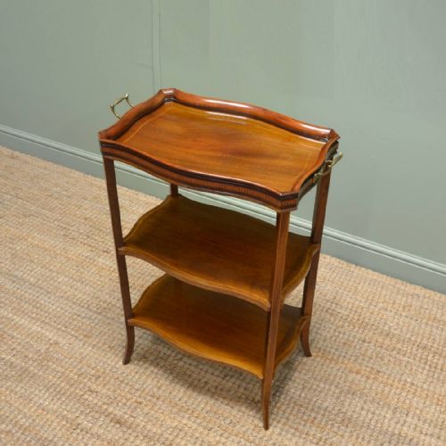 Elegant Edwardian Mahogany Antique Tray Topped Occasional Table / Side Table