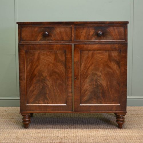 Figured Mahogany Antique Regency Cupboard
