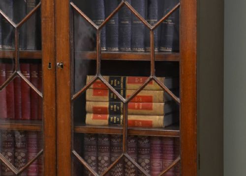 fig 2. Victorian Mahogany Antique Glazed Bookcase On Stand
