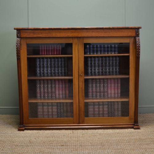 Magnificent Quality Victorian Antique Mahogany Glazed Bookcase