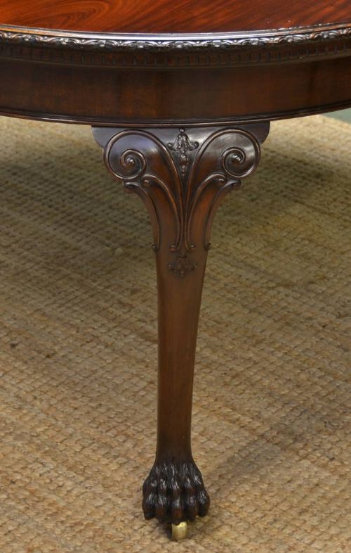 fig 2. Magnificent Quality Solid Mahogany Hairy Claw Foot Extending Dining Table