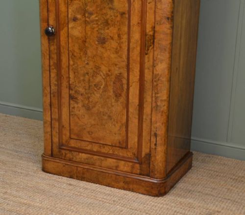 fig 2. Unusual Burr Walnut Victorian Antique Single Wardrobe