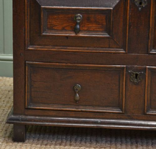 fig 1. Early Eighteenth Century Period Oak & Elm Antique Chest Of Drawers