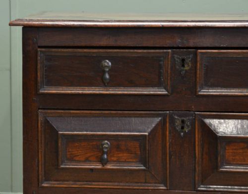 fig 2. Early Eighteenth Century Period Oak & Elm Antique Chest Of Drawers