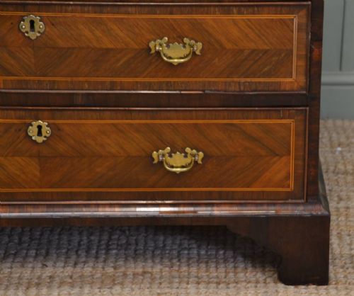 fig 1. Rare Eighteenth Century Figured Walnut Antique Bureau