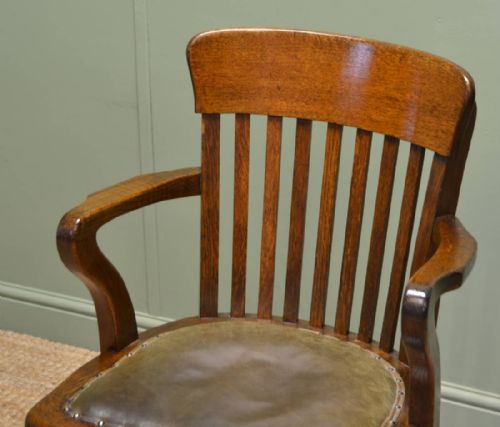 fig 2. Quality Edwardian Oak Antique Swivel Office Chair