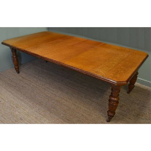 fig 1. Large Victorian Warm Oak Antique Wind Out Extending Dining Table