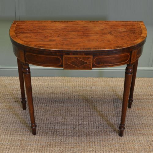 Spectacular Quality Regency Mahogany Antique Inlaid D End Tea / Console Table