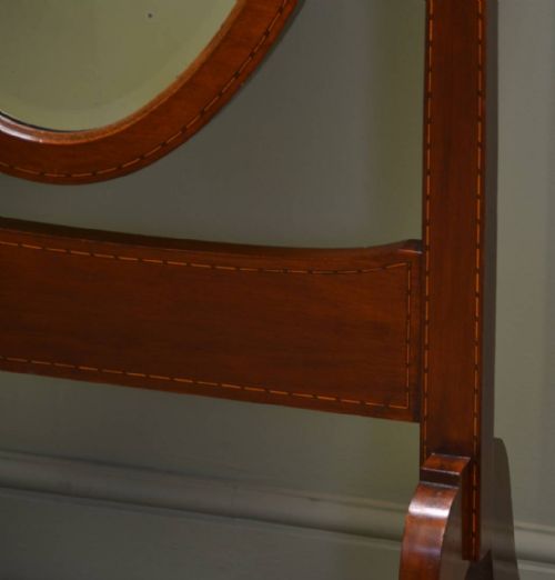 fig 2. Elegant Edwardian Inlaid Mahogany Tilting Cheval Mirror
