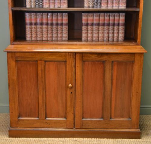fig 1. Edwardian Antique Open Bookcase On Cupboard