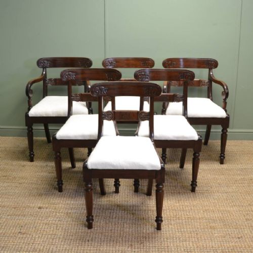 Fine Set of Six William IV Antique Dining Chairs