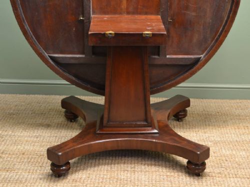 fig 1. William IV Mahogany Circular Antique Pedestal Dining Table