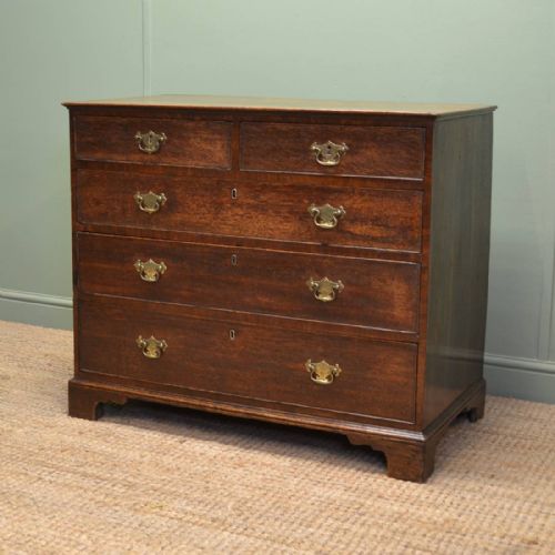 Charming Country Georgian Antique Oak Small Chest of Drawers