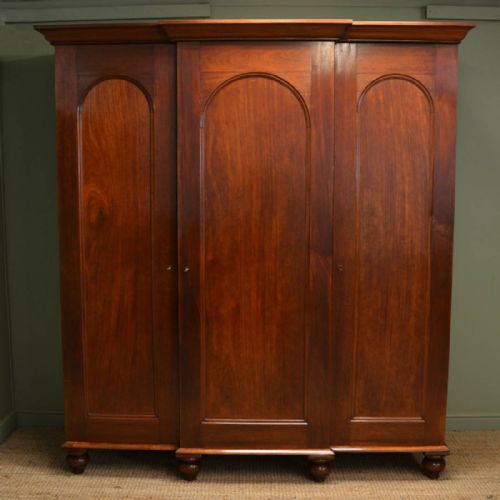 Magnificent Quality William IV Breakfront Antique Triple Wardrobe