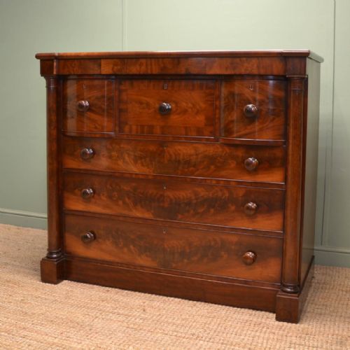 Magnificent Quality Figured Mahogany Victorian Antique Scottish Chest of Drawers