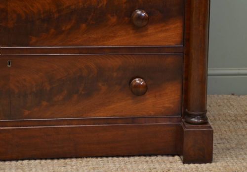 fig 1. Magnificent Quality Figured Mahogany Victorian Antique Scottish Chest Of Drawers