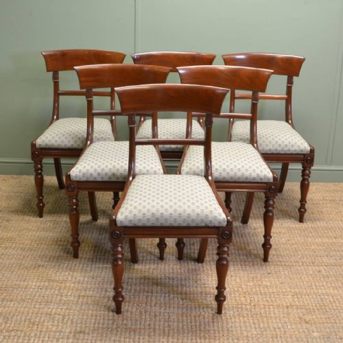 Fine Set of 6 Regency Mahogany Antique Dining Chairs