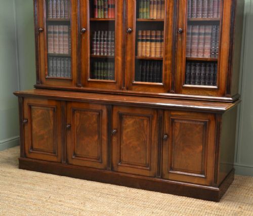 fig 1. Spectacular Figured Rosewood Victorian Antique Library Bookcase Of Small Proportions