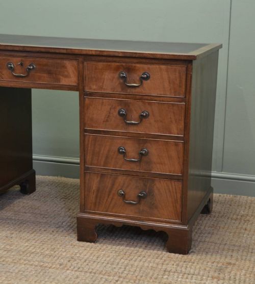 fig 1. Characterful Edwardian Walnut Antique Pedestal Desk