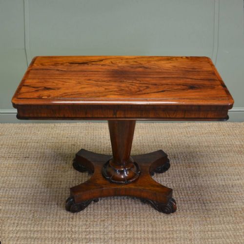Beautifully Figured Warm Rosewood Regency Antique Card / Console Table
