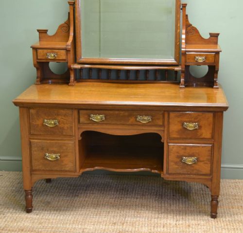 fig 1. Quality Solid Oak Victorian Antique Dressing Table