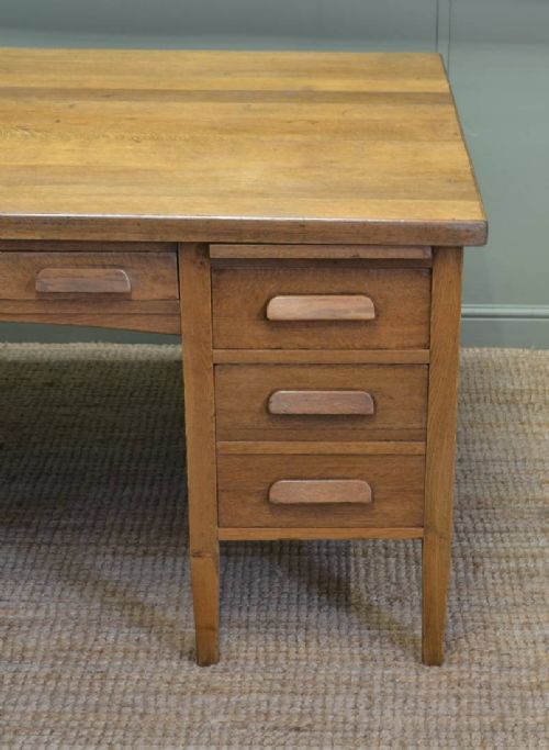 fig 1. Large Characterful Edwardian Antique Oak Partners Desk
