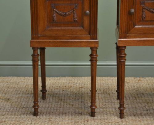 fig 1. Quality Pair Of French Oak Antique Edwardian Side Cabinets