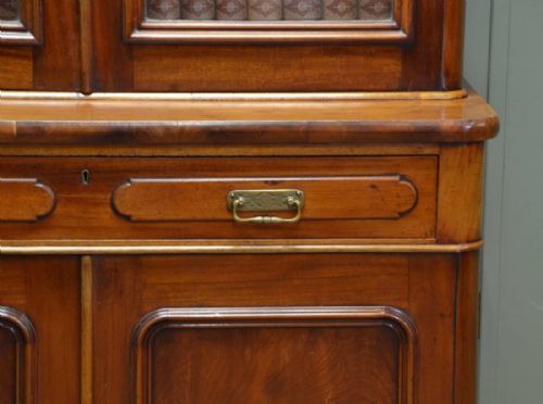 fig 2. Victorian Mellow Mahogany Antique Bookcase On Cupboard