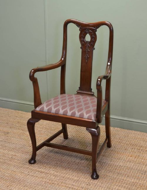 fig 1. Stunning Set Of Six Solid Mahogany Antique Edwardian Dining Chairs