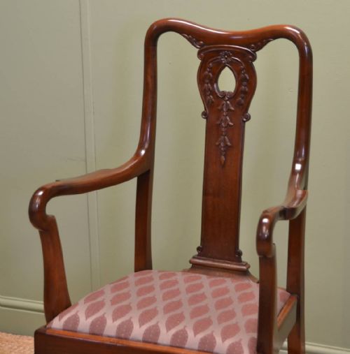 fig 3. Stunning Set Of Six Solid Mahogany Antique Edwardian Dining Chairs