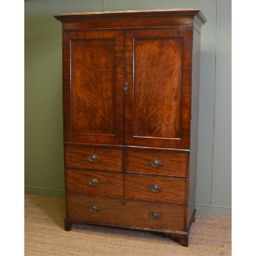 fig 1. George III Antique Mahogany Double Wardrobe