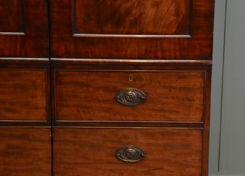 fig 2. George III Antique Mahogany Double Wardrobe