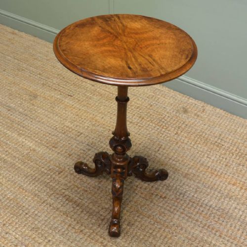 Beautifully Figured Victorian Walnut Antique Occasional Table