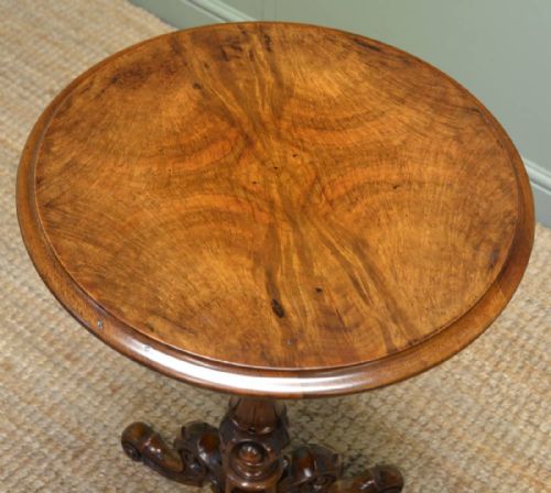 fig 1. Beautifully Figured Victorian Walnut Antique Occasional Table
