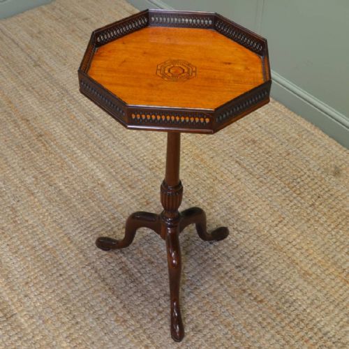 Spectacular Quality Mahogany  Inlaid Edwardian Antique Occasional Table