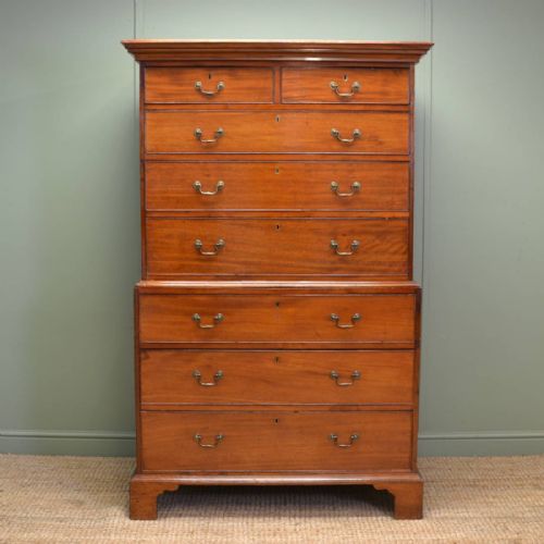 Georgian Mahogany Antique Chest on Chest