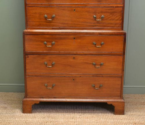 fig 1. Georgian Mahogany Antique Chest On Chest