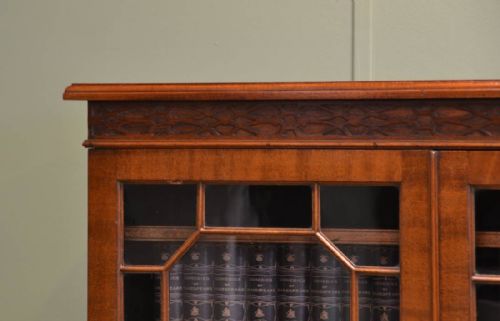 fig 2. Edwardian Walnut Chippendale Design Antique Bookcase