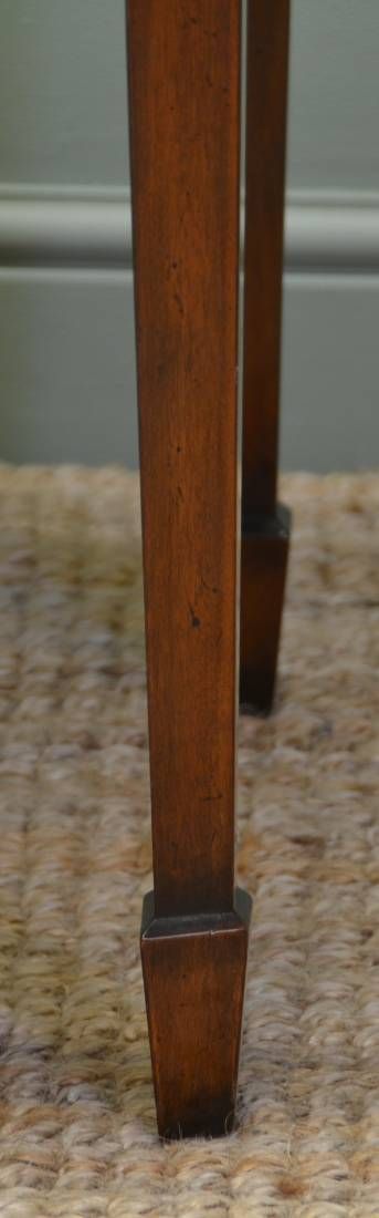 fig 2. Beautiful Inlaid Edwardian Mahogany Bow Fronted Antique Writing Table