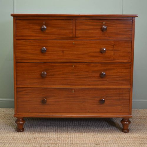 Spectacular Figured Mahogany Victorian Antique Chest of Drawers