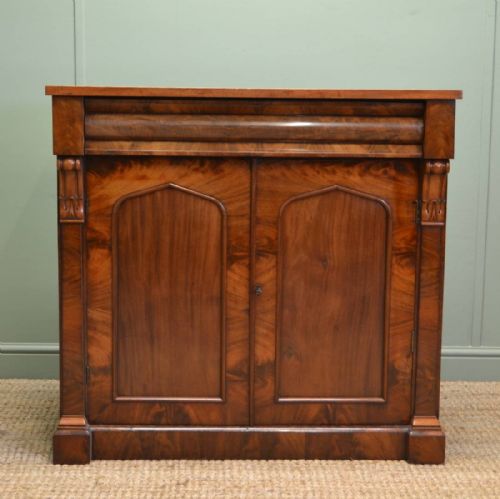 Beautifully Figured Mahogany Victorian Antique Cupboard / Chiffonier